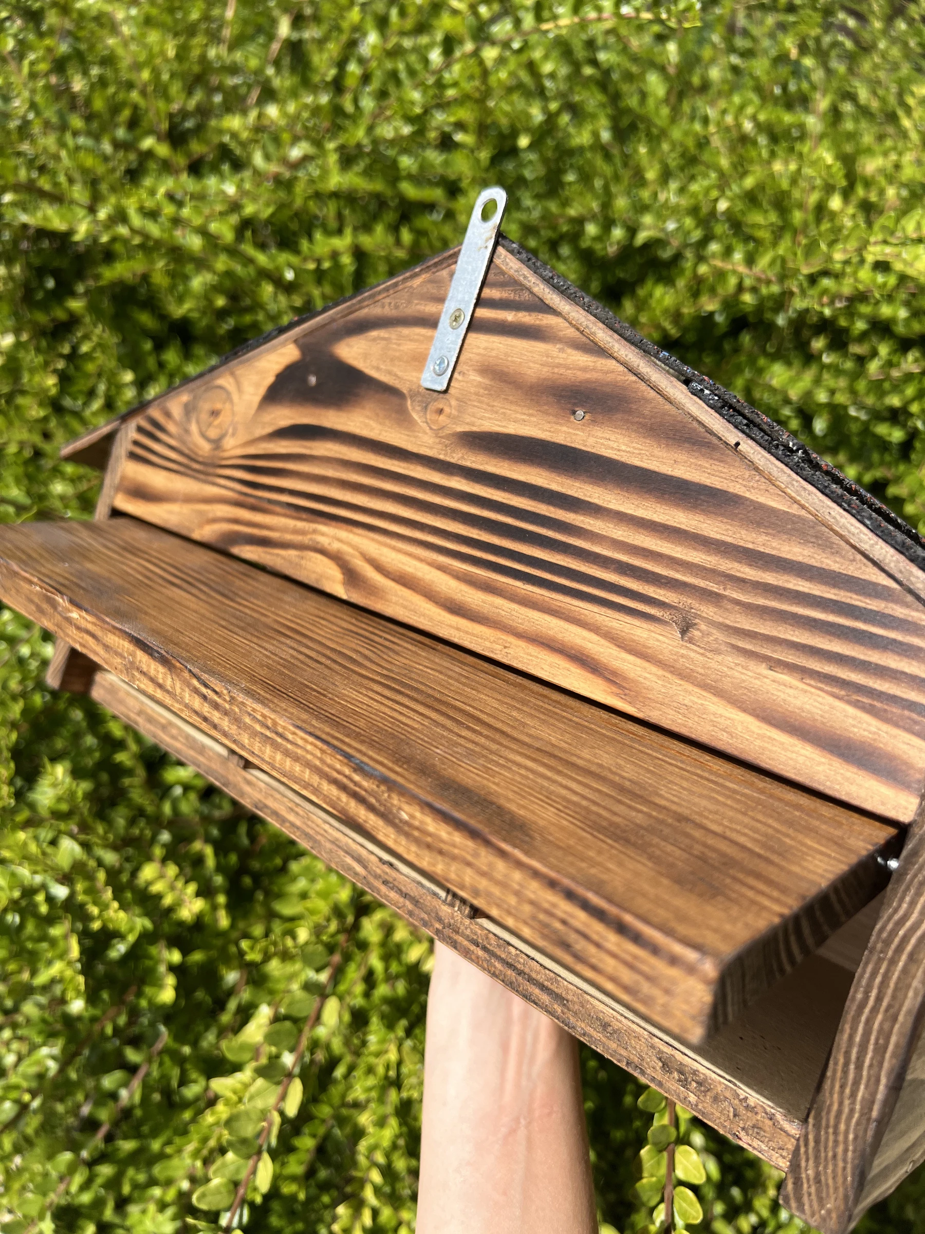 🪺 Nichoir oiseaux 3 compartiments fait main en bois avec toit bitumé – photo 11